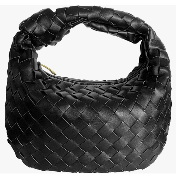 Women's Pu Leather Wooven Pattern Knot Shoulder Handbag - Picture 1 of 5